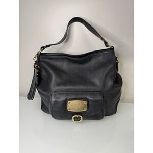 Michael Kors Hudson Black Pebbled Leather Tote Purse Handbag